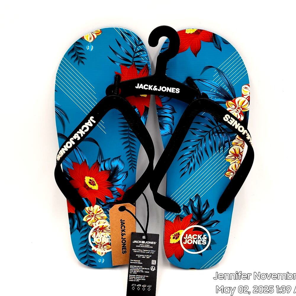 JACK & JONES MENS FLIPFLOP SIZE 11/12 'SCUBA BLUE' - Picture 2 of 6